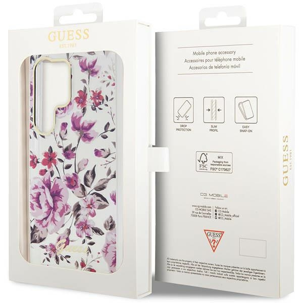 Obal Guess Guhcs23lhcfwst S23 Ultra S918 White/White Hardcase Flower Collection Case