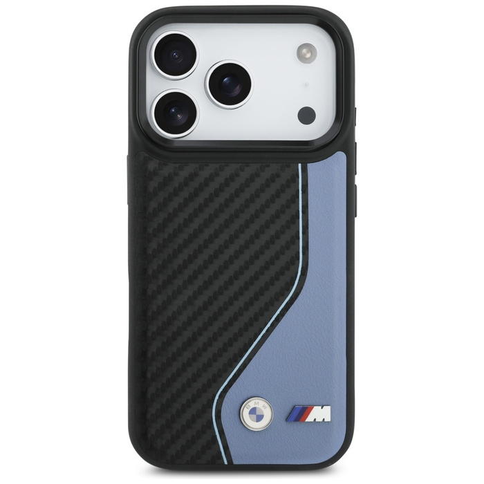 Etui BMW M Carbon Logo MagSafe do iPhone 17 Pro niebieski