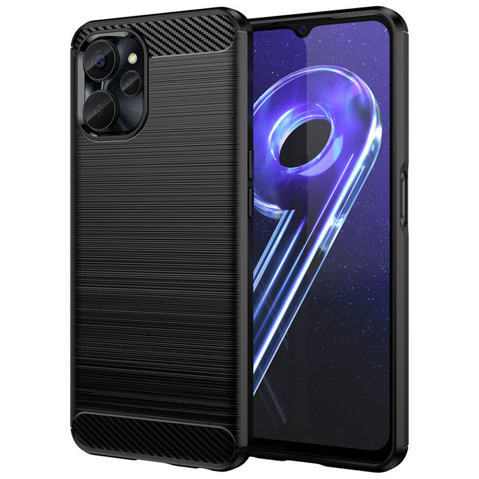 Obal Carbon Case obal pro Realme 10 5G / Realme 9i 5G flexibilní silikonový carbonový kryt černý Case