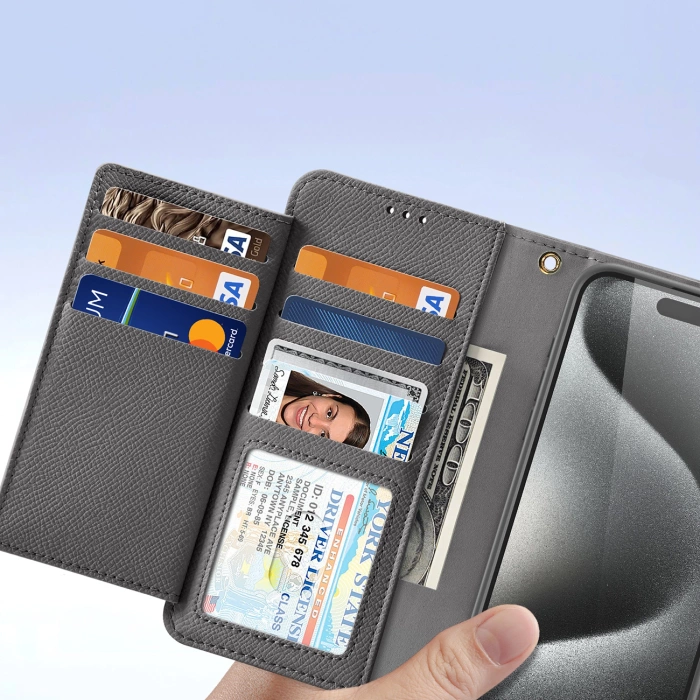 Dux Ducis Lawa Lederhülle für iPhone 15 Pro Max - Grau