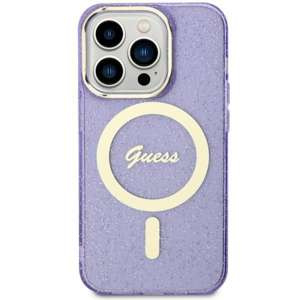 Guess GUHMN61HCMCGU iPhone 11 / Xr 6.1" lila/violett hartcase Glitter Gold MagSafe