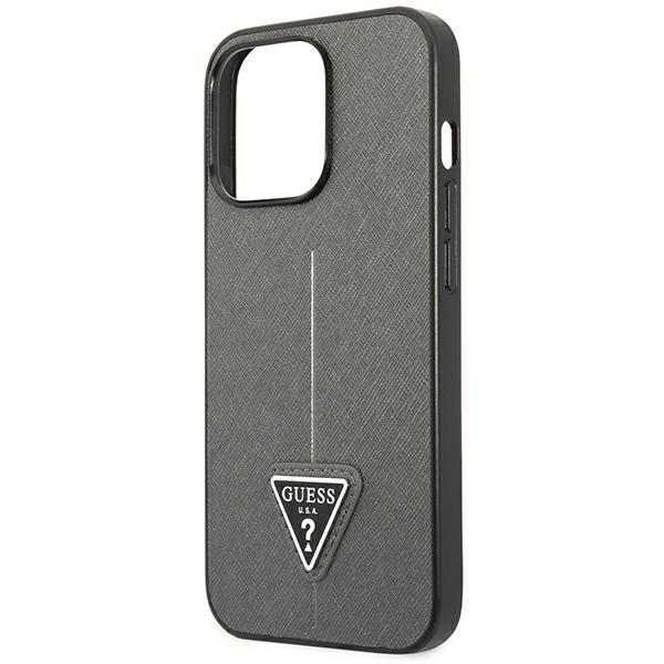 Guess GUHCP14LPSATLG iPhone 14 Pro 6.1" silber/silber hartcase SaffianoDreieck Logo