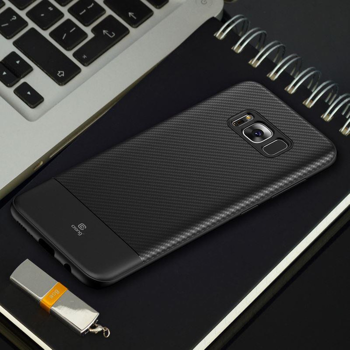Puzdro Crong Prestige Carbon Cover Samsung Galaxy S8 čierny