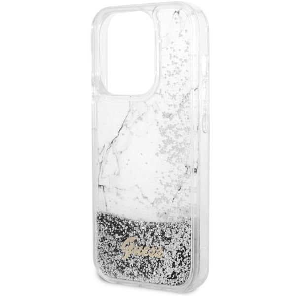 Cover Guess GUHCP14LLCSGSGH iPhone 14 Pro 6.1" bianco/bianco durocase Liquid Glitter Marmo Case
