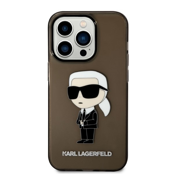 Coque Karl Lagerfeld iPhone 14 Pro 6.1" noir/noir durcase Ikonik Karl Lagerfeld