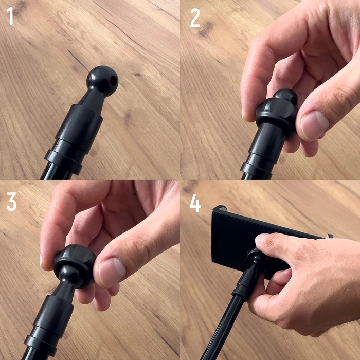 ANJ-85+25 Clip Wozinsky Desk Porte-tablette avec bras extensible noir