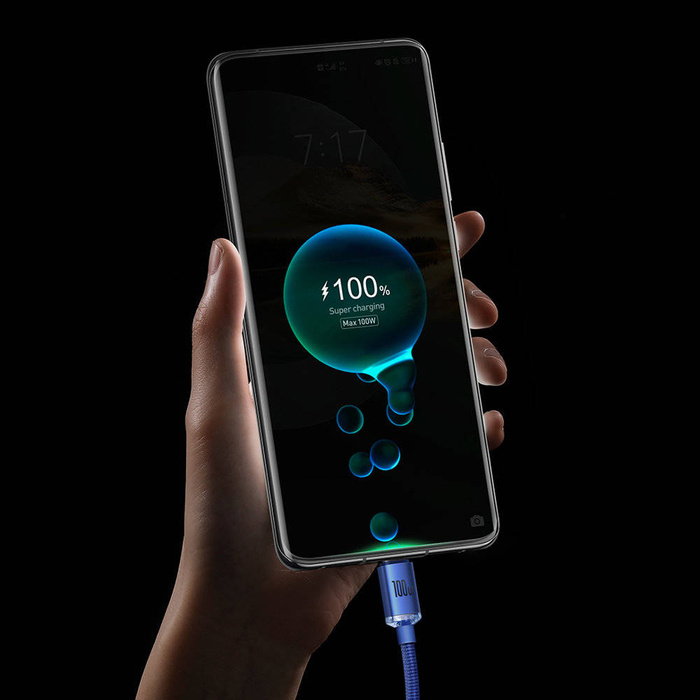 Baseus crystal shine series fast charging data cable USB Type A to USB Type C100W 1,2m blue (CAJY000403)