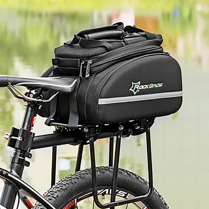 Rockbros A6-03BK bicycle bag for trunk 35 l with fold-out pockets - black
