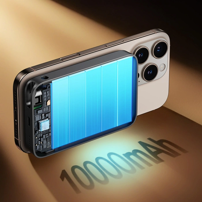 Powerbank Joyroom JR-PBM02 22,5W 10000mAh 3w1 indukcyjny magnetyczny kompatybilny z MagSafe z wbudowanym kablem - czarny