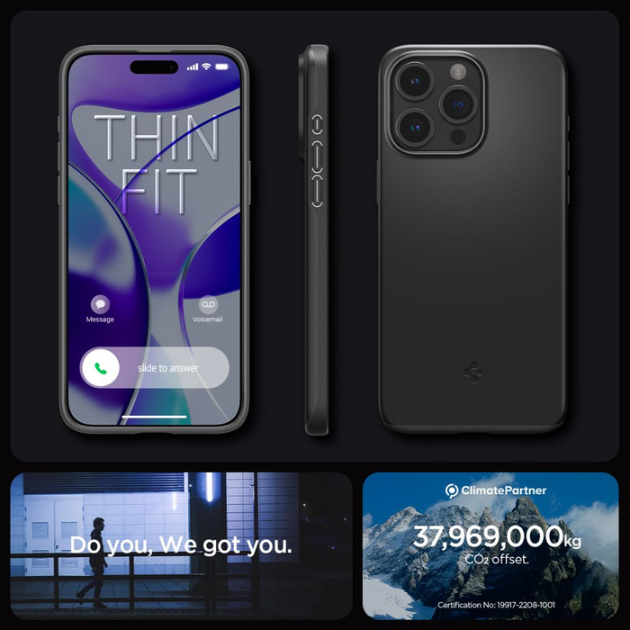 Funda Spigen Thin Fit iPhone 15 Pro Negro Case