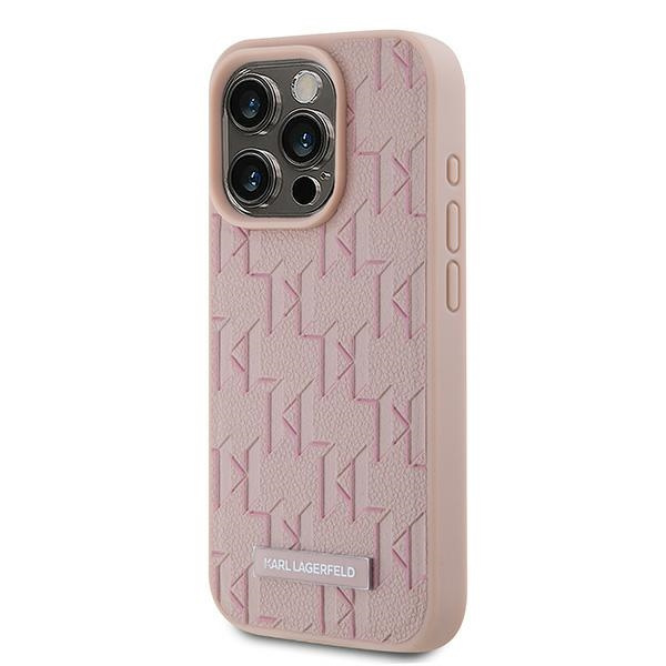 Etui Karl Lagerfeld KLHMP15LPKHPORPP iPhone 15 Pro 6.1" hardcase różowy/pink Leather Monogram Metal Logo