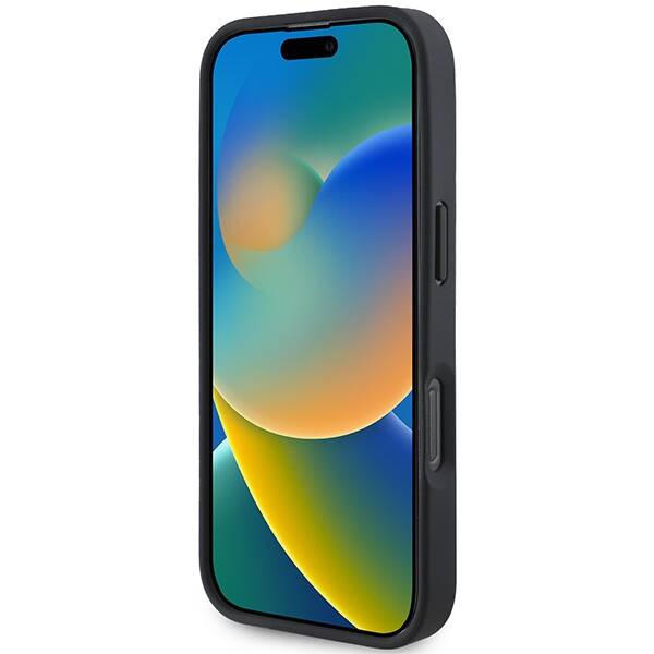 Hülle BMW iPhone 16 Pro 6.3" schwarz/schwarz hartcase Leder Hot Stamp