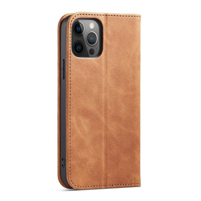 Magnet Fancy Case Case para iPhone 12 Pro Max Pouch Wallet Card Holder Brown