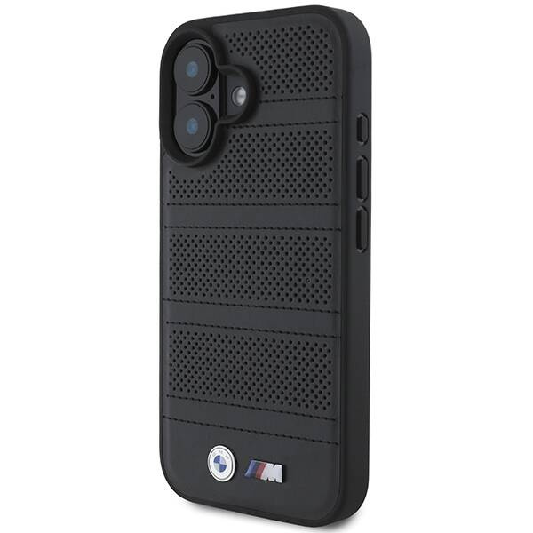 Case BMW iPhone 16 6.1" black/black hardcase M Perforated And Stitched Line MagSafe