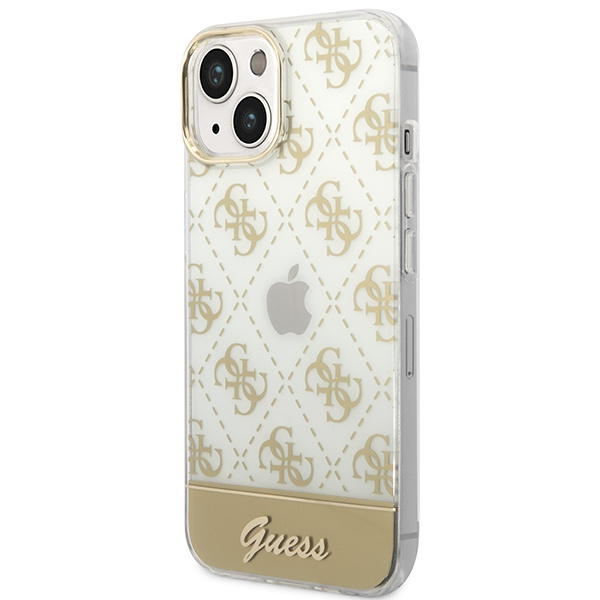 Case GUESS Apple iPhone 14 Plus 4G Pattern Script Gold Hardcase