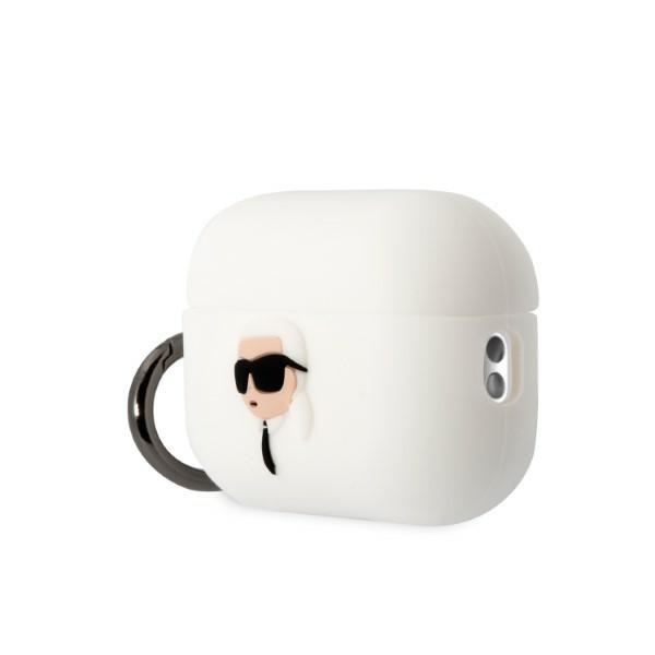 Karl Lagerfeld KLAP2RUNIKH Funda AirPods Pro 2 blanco/blanco Silicona Karl Head 3D