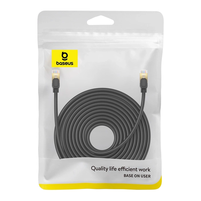 Kabel sieciowy kat. 8 Baseus Ethernet RJ45, 40Gbps, 15m (czarny)