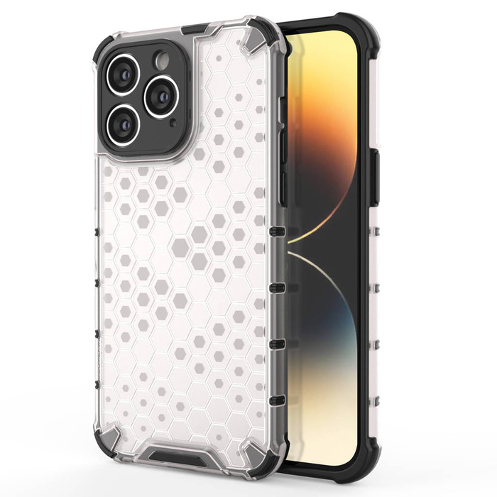 Obal Honeycomb Obal iPhone 14 Pro Max Armoured Hybrid Cover Transparentnícase