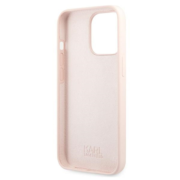 ETUI Karl Lagerfeld KLHCP13LSSKCI iPhone 13 Pro / 13 6.1" hardcase light pink/rose clair Silicone Karl & Choupette CASE