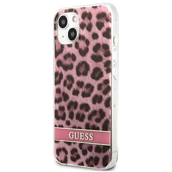Hülle GUESS Apple iPhone 13 Mini Leopard Rosa Hartcase