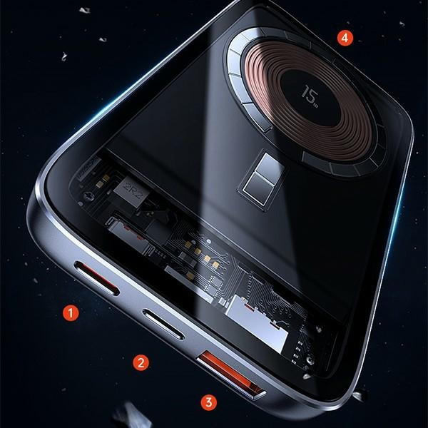 USAMS Powerbank PB67 10000mAh 20W QC3.0+PD Magnetic Wireless Fast Charge steel/tarnish 10KCD18401 (US-CD184)