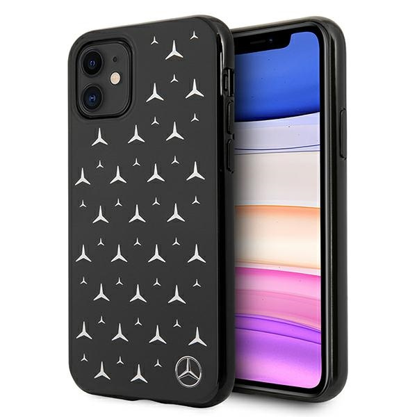 MERCEDES Apple iPhone 11 Silver Stars Pattern Black Hardcase CASE