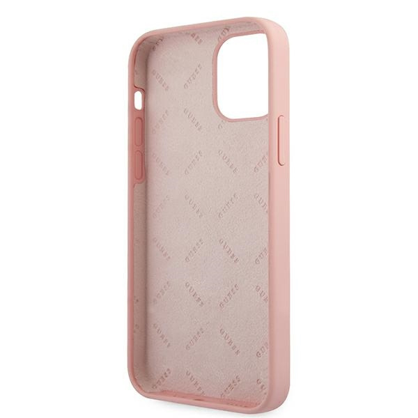 Case GUESS Apple iPhone 12 12 Pro Silicone Vintage Pink Green Hardcase
