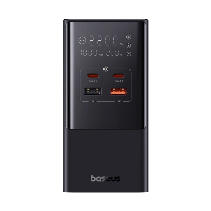 Baseus PowerCombo Tower Ladestation 100W 2 x EU + 2 x USB-A + 2 x USB-C 1,5m - Schwarz