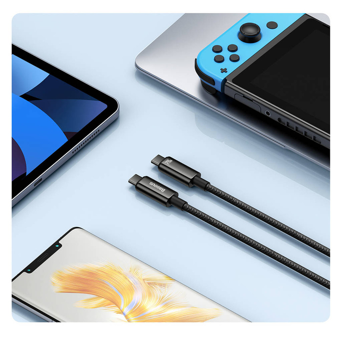 Câble USB C - USB C 480Mb/s 240W 2m Baseus Tungsten Or CAWJ040101 - noir