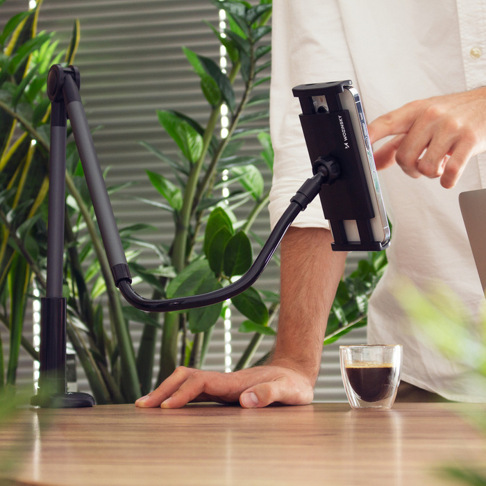 ANJ-85+25 Clip Wozinsky Desk Porte-tablette avec bras extensible noir