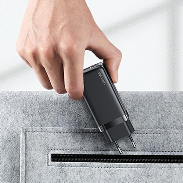 USAMS-Gebühr. 1xUSB-C+1xUSB T47 65W PD Schnellladung Super Si weiß/weiß CC153TC02 (US-CC153)