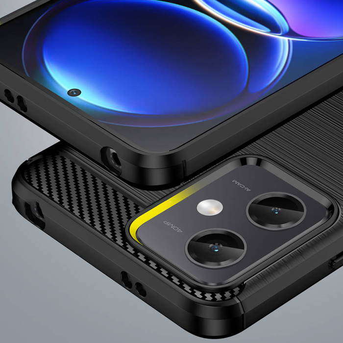 Coque Carbone pour Xiaomi Poco X5 5G / Redmi Note 12 5G coque carbone silicone souple noir