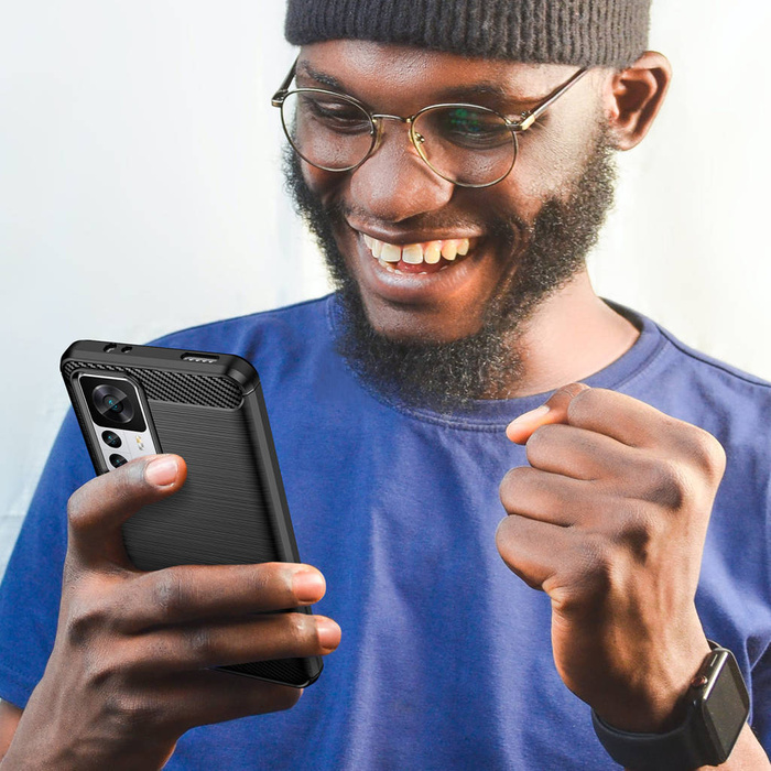 Coque Carbon Case pour Xiaomi 12T Pro / Xiaomi 12T housse carbone silicone souple noir