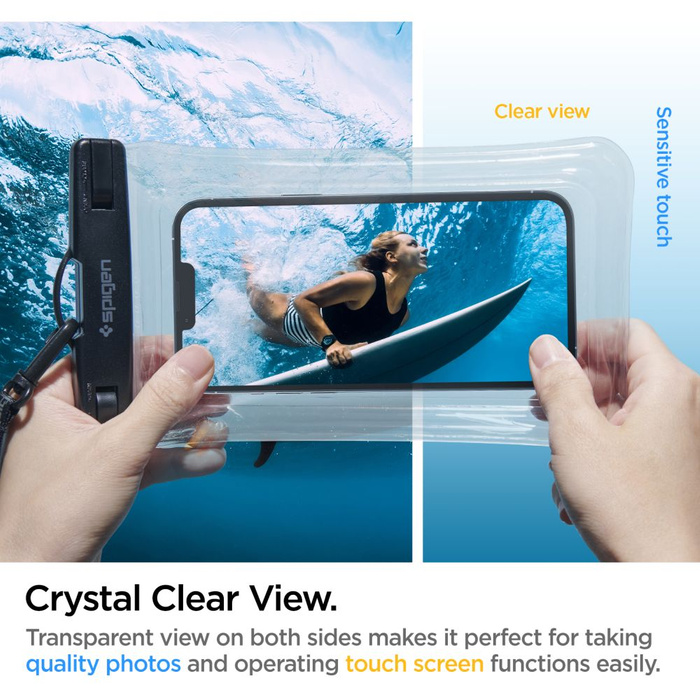 Spigen A610 Universal Waterproof FLOAT Case 2-PACK CRYSTAL CLEAR