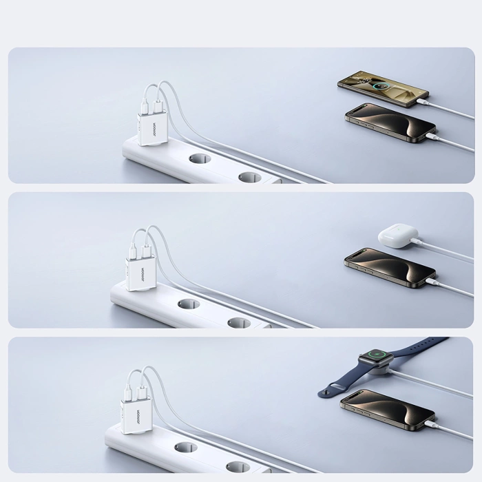 Joyroom JR-TCF14 20W USB-A USB-C Wandladegerät superdünn – Weiß