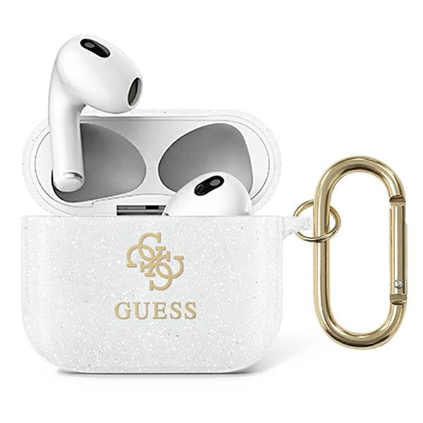 Hülle Guess Apple, GUA3UCG4GT AirPods 3 Abdeckung Transparent Glitter Collection