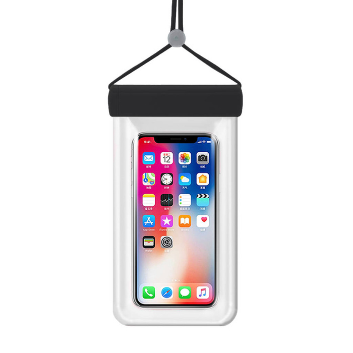 Waterproof phone case 115 mm x 220 mm pool beach bag black