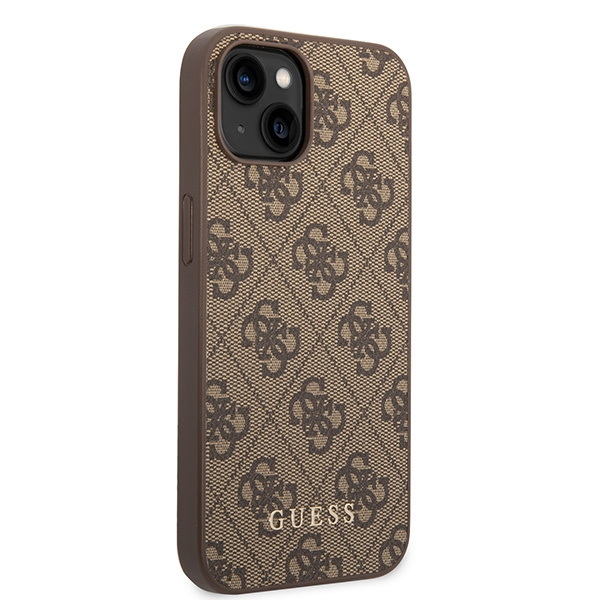 Guess GUHCP15MG4GFBR iPhone 15 Plus 6,7" braun/braun hart case 4G Metall Gold Logo