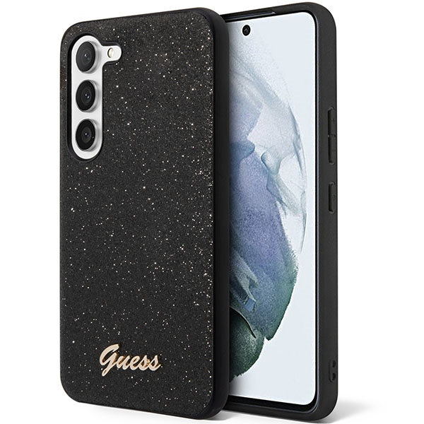 Cover Guess GUHCS23MHGGSHK S23 Plus S916 nero/nero case Glitter Script