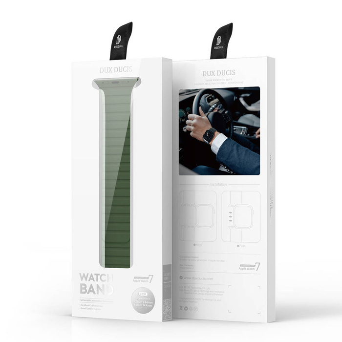 Magnetický řemínek pro Apple Watch SE, 8, 7, 6, 5, 4, 3, 2, 1 (41, 40, 38 mm) Dux Ducis řemínek (verze LD) – zelený