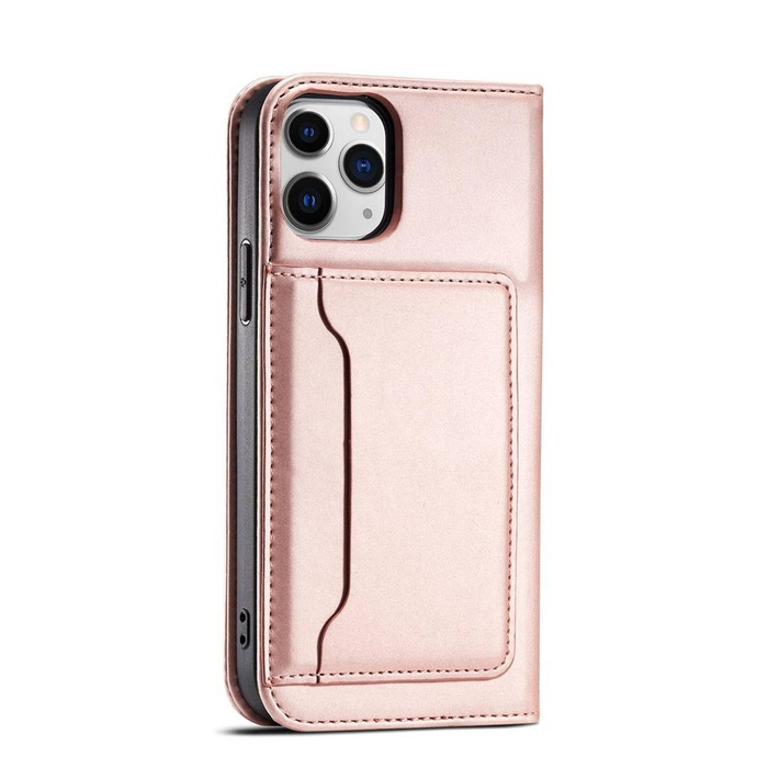 Estuche magnético para tarjetas para iPhone 12 Pro Max Estuche para tarjetas Monedero Tarjetero Rosa