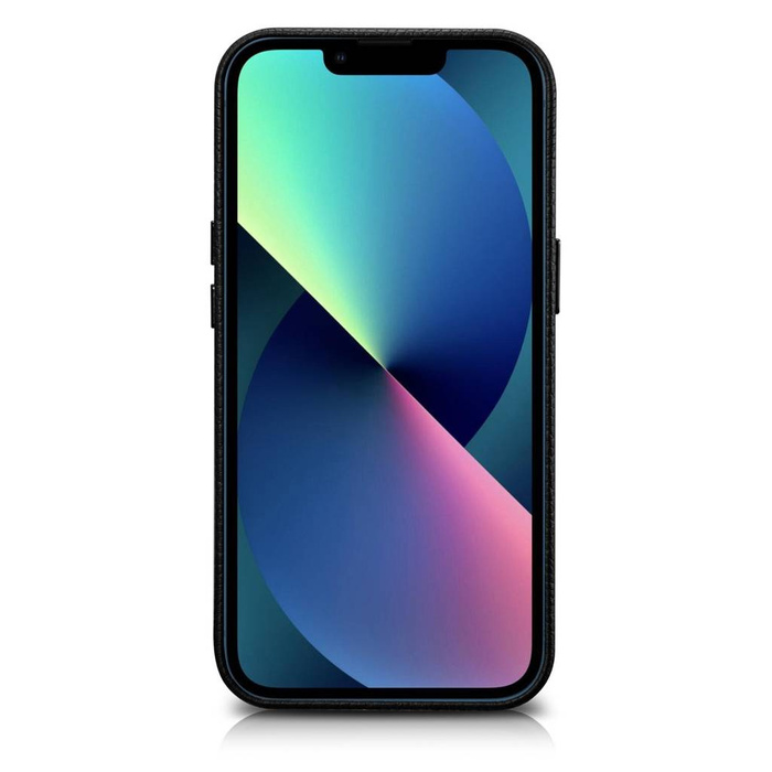 iCarer Litchi Premium Funda de cuero iPhone 14 Plus Funda de cuero magnética con MagSafe Negro (WMI14220711-BK)