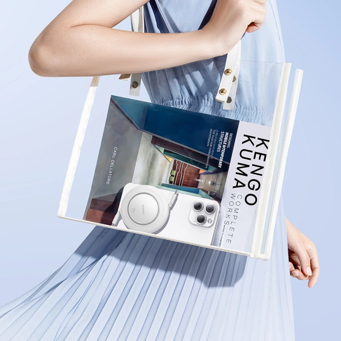 Kabel Baseus Free2Pull Mini 100W zwijany USB-C - USB-C 2m - biały