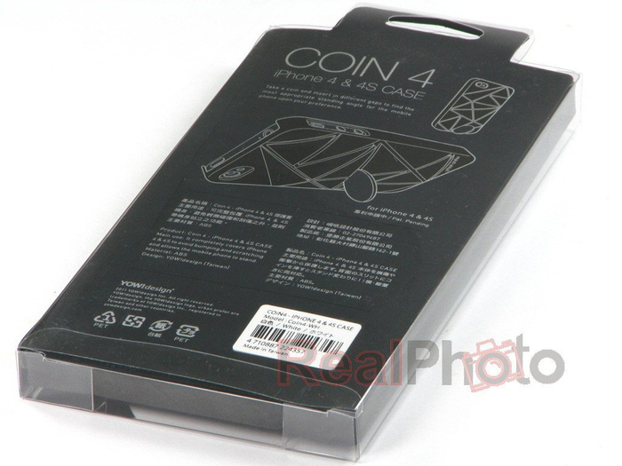 Puzdro Kryt iPhone 4 4S URBAN PREFER Coin 4 White