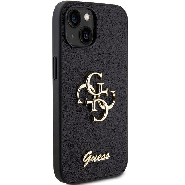 Etui Guess GUHCP15SHG4SGK iPhone 15 6.1" czarny/black hardcase Glitter Script Big 4G Case