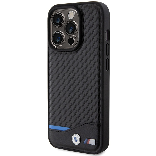 Hülle Bmw Bmhmp15l22nbck IPhone 15 Pro 6.1" Schwarz/Schwarz Hartcase Leder Carbon MagSafe Case