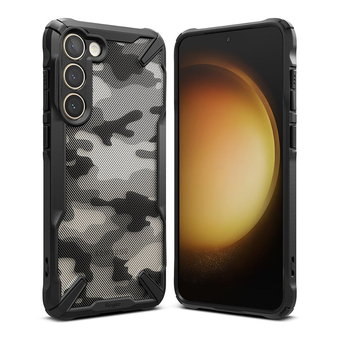 Hülle Ringke Fusion X Design hülle Samsung Galaxy S23+ camouflage schwarz Case