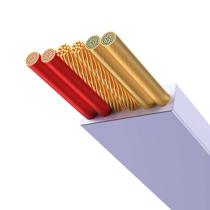 Baseus Bright Mirror 2 cavo retrattile 3in1 USB tipo A - micro USB + Lightning + USB tipo C 66W 1,1 m viola (CAMJ010105)