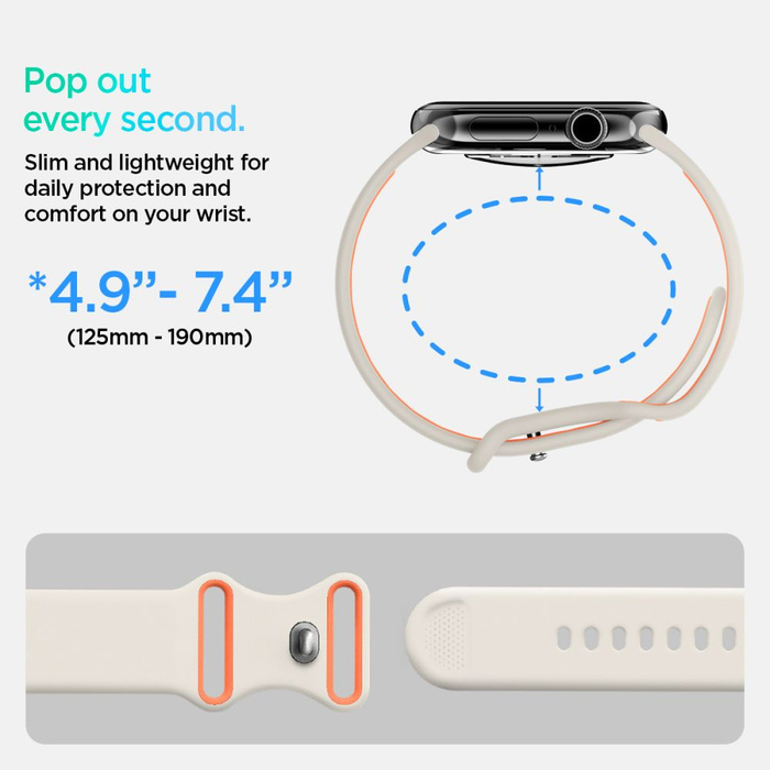 PASEK SPIGEN APPLE WATCH 6 / 7 / 8 / 9 / 10 / SE (40 / 41 / 42 MM) NANO POP ORANGE BEIGE
