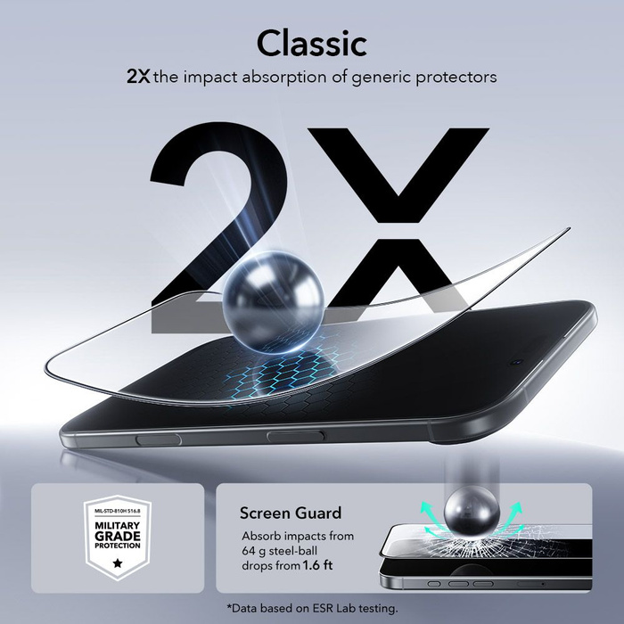 Tempered Glass ESR ULTRAFIT GEHÄRTETES GLAS 2ER-PACK IPhone 17 AIR CLEAR